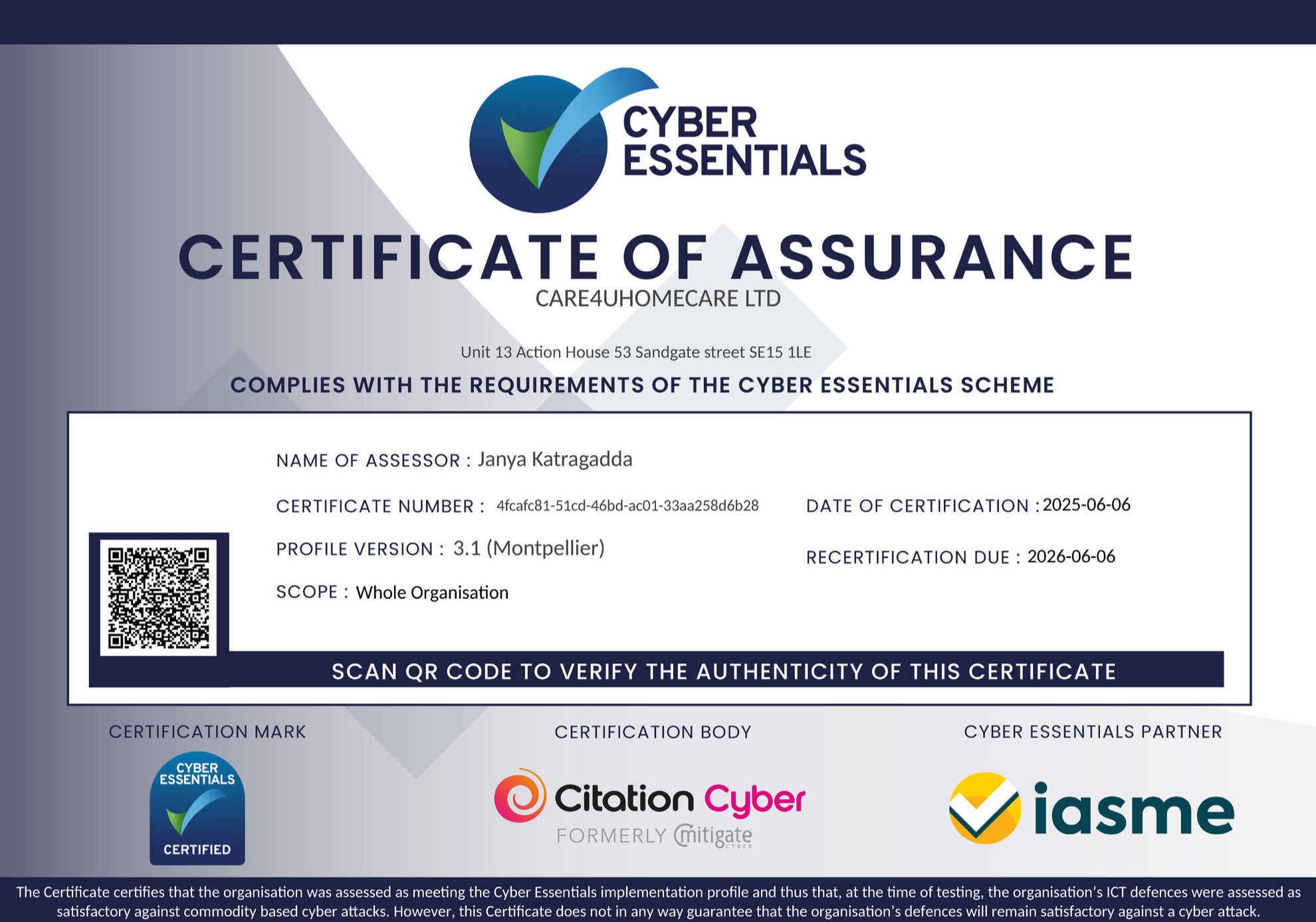 Certificate 1